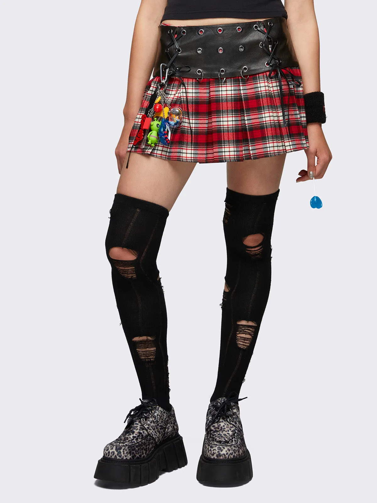 Valkyrie Pleated Plaid Mini Skirt