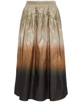 Vine Dip Dye Smocked Skirt