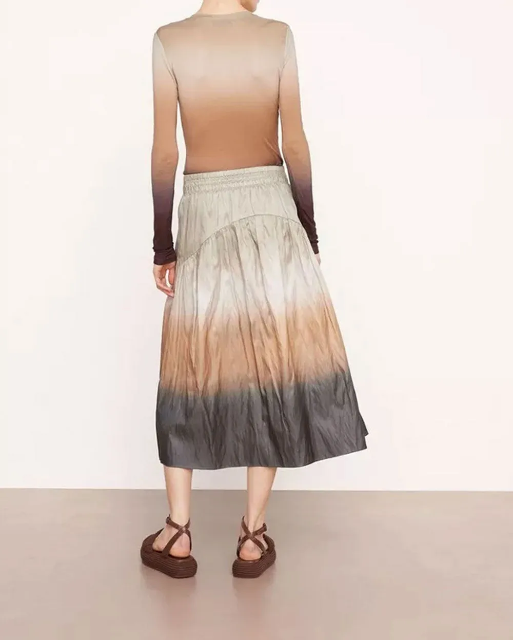 Vine Dip Dye Smocked Skirt