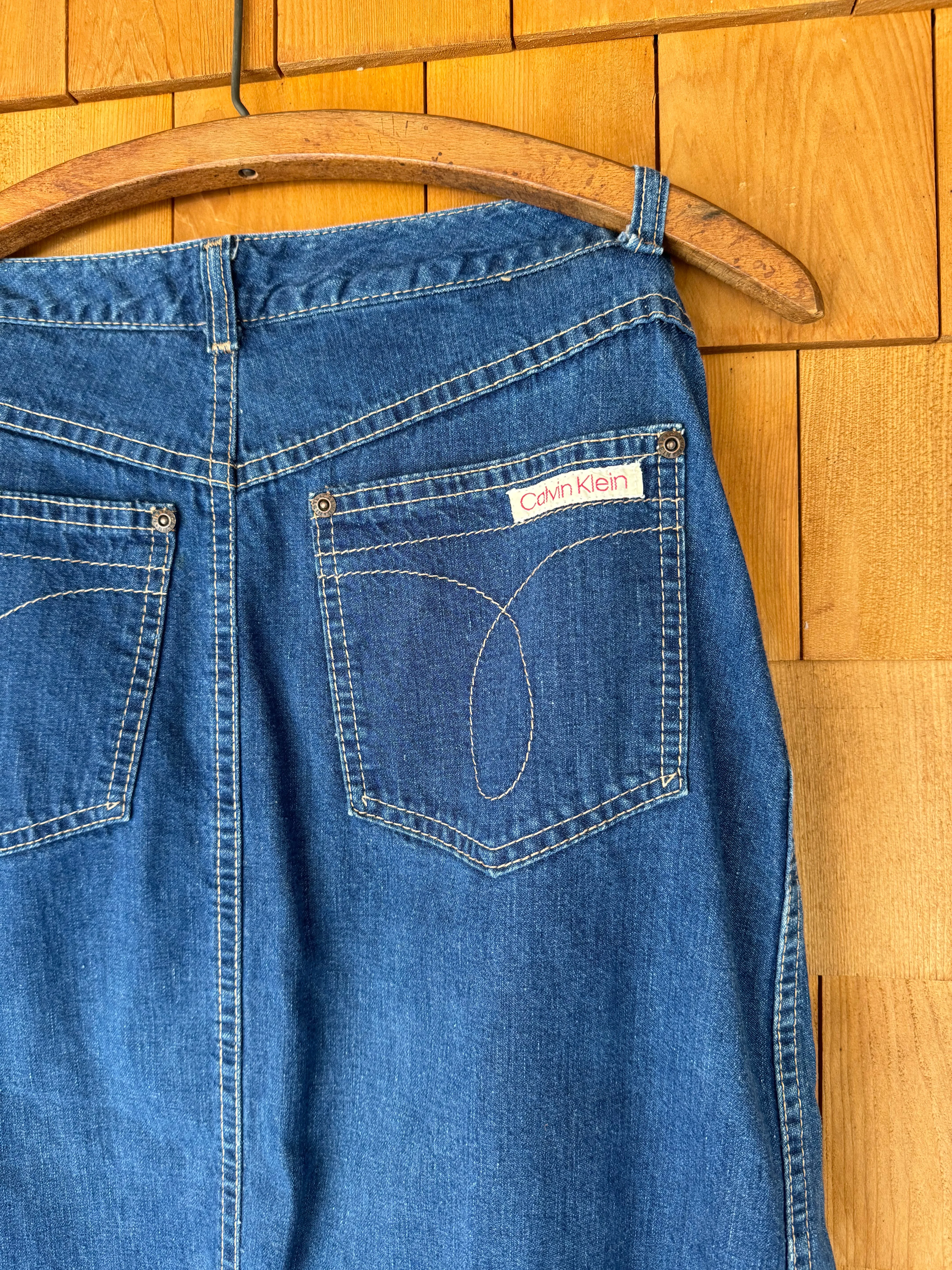 Vintage 90s Calvin Klien Denim Pencil Skirt