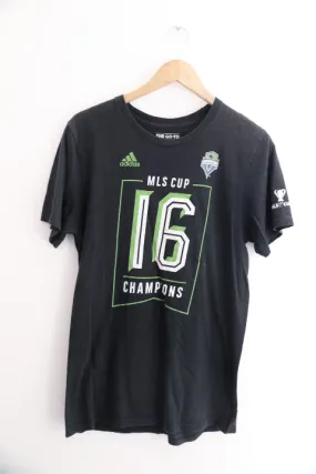 Vintage Adidas MLS Cup 16 Champions print black medium tees