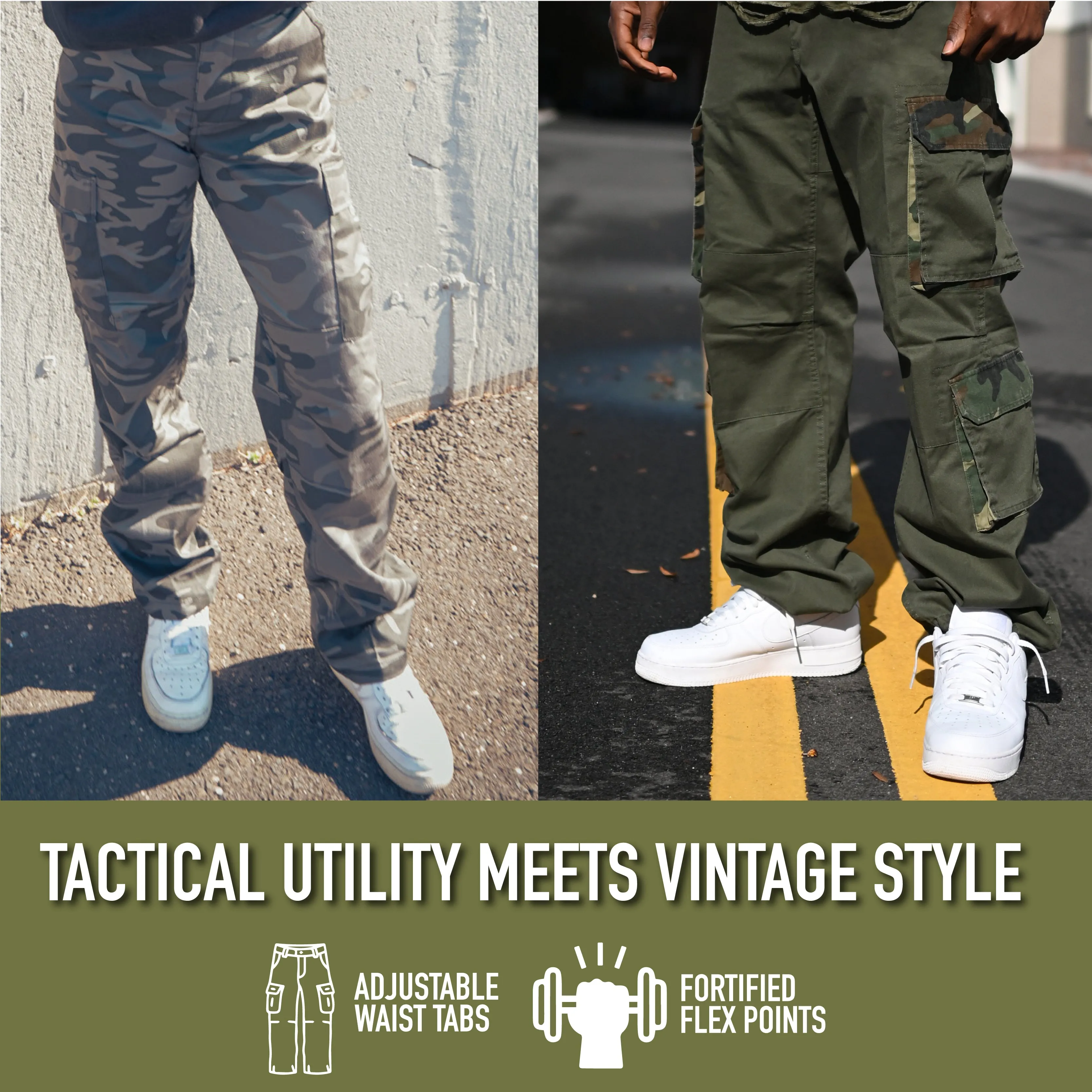 [Vintage Paratrooper] Digital Camo Cargo Fatigue BDU Pants