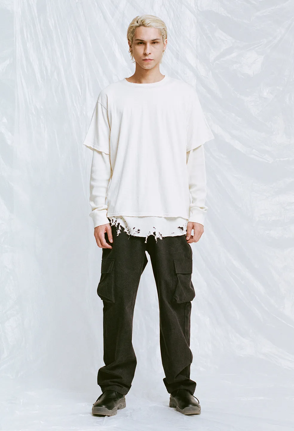 Washed Corpus Cargo Pants / Black