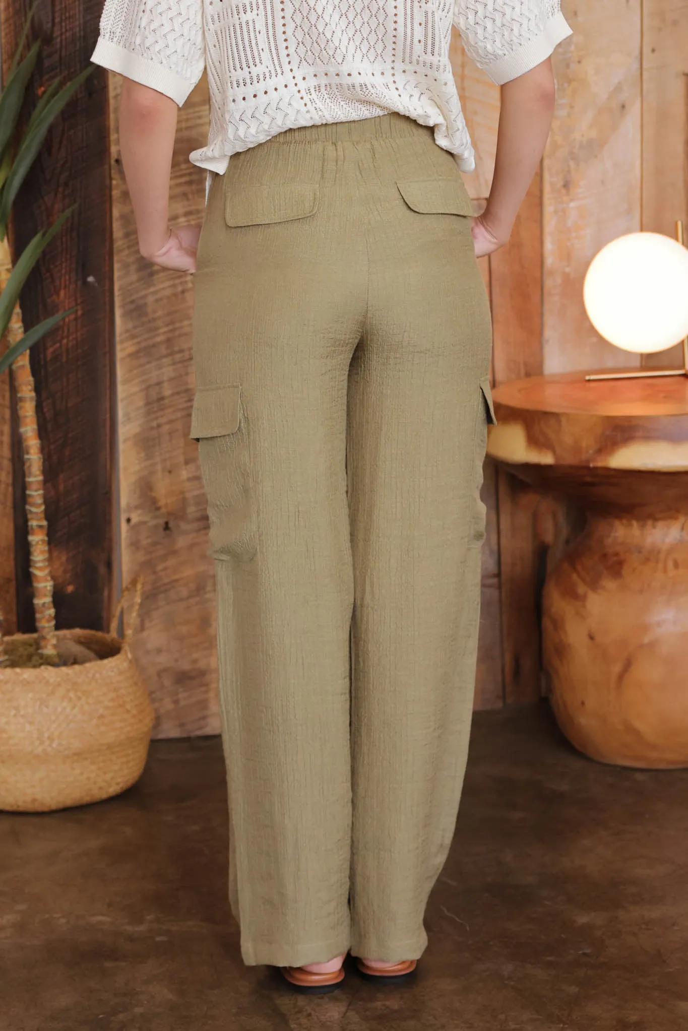 WIDE LEG DRAWSTRING CARGO PANTS