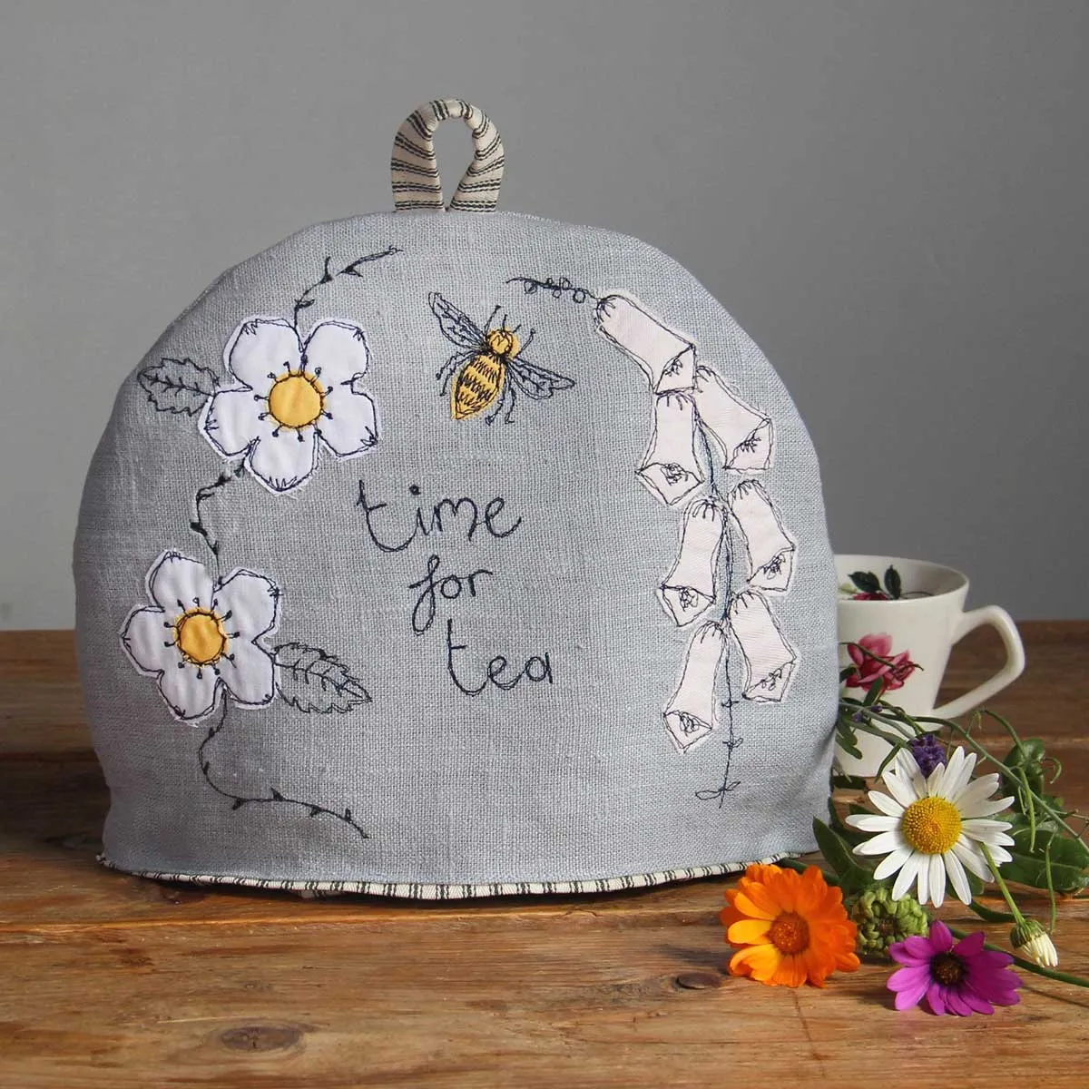 wild flowers (soft blue) small tea cosy