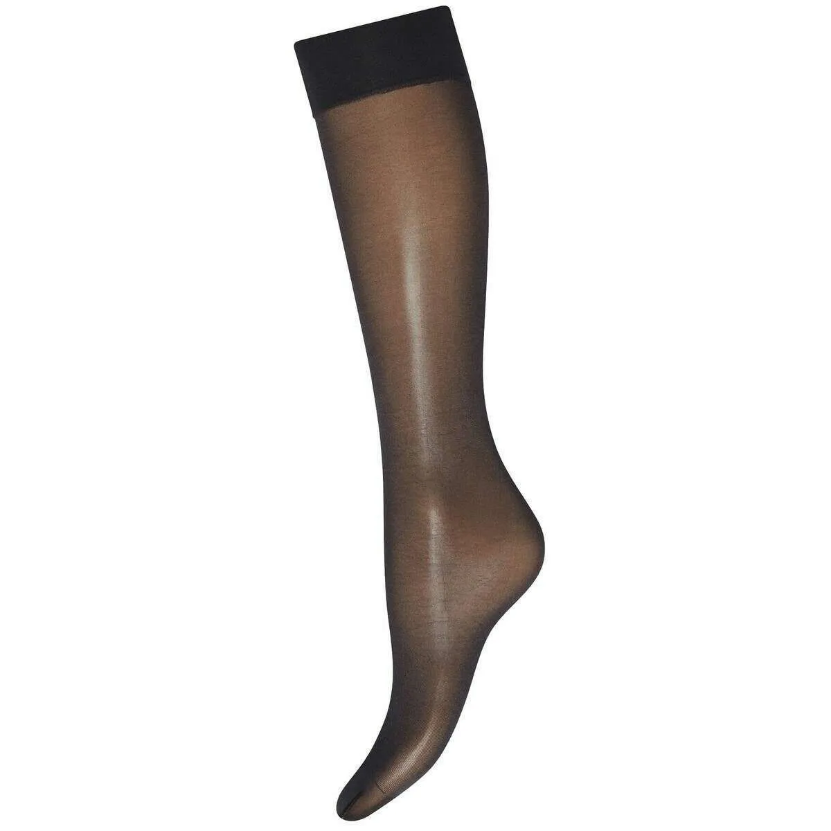 Wolford Satin Touch Sheer Shimmer 20 Denier Knee High Tights - Black