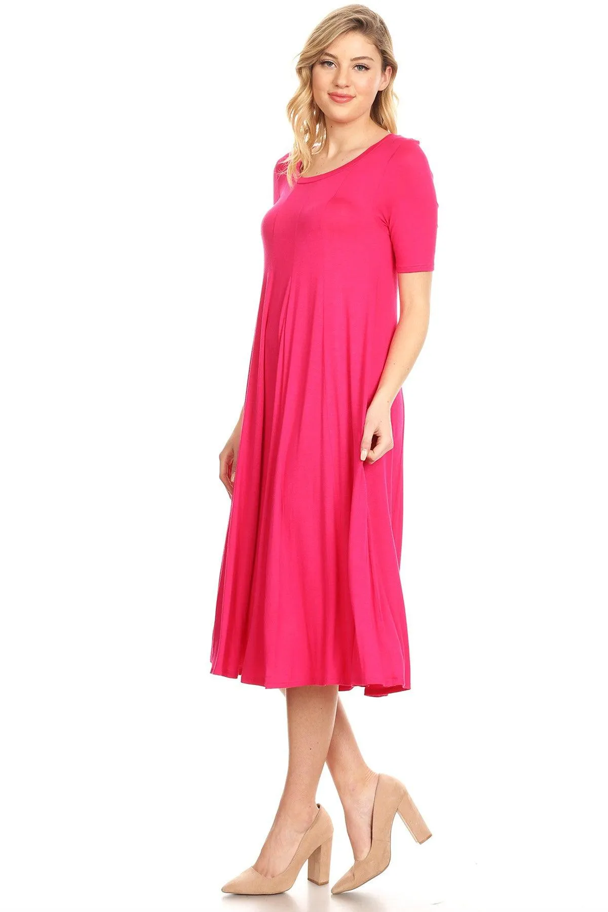 Women's A-Line Short Sleeve Jersey Knit Relaxed Fit Maternity Dress S-3XL