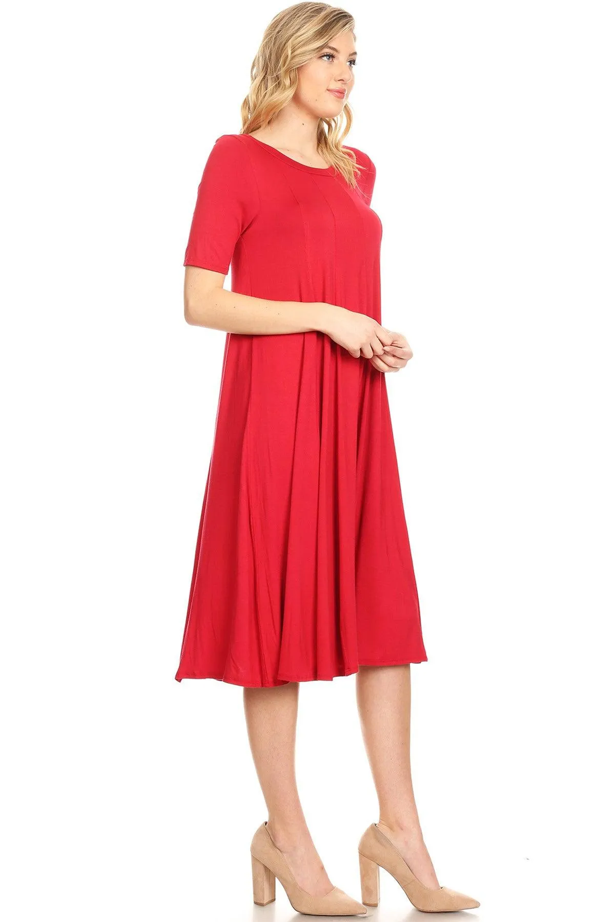 Women's A-Line Short Sleeve Jersey Knit Relaxed Fit Maternity Dress S-3XL