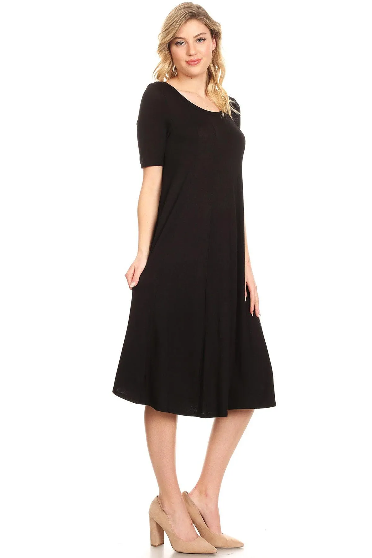 Women's A-Line Short Sleeve Jersey Knit Relaxed Fit Maternity Dress S-3XL