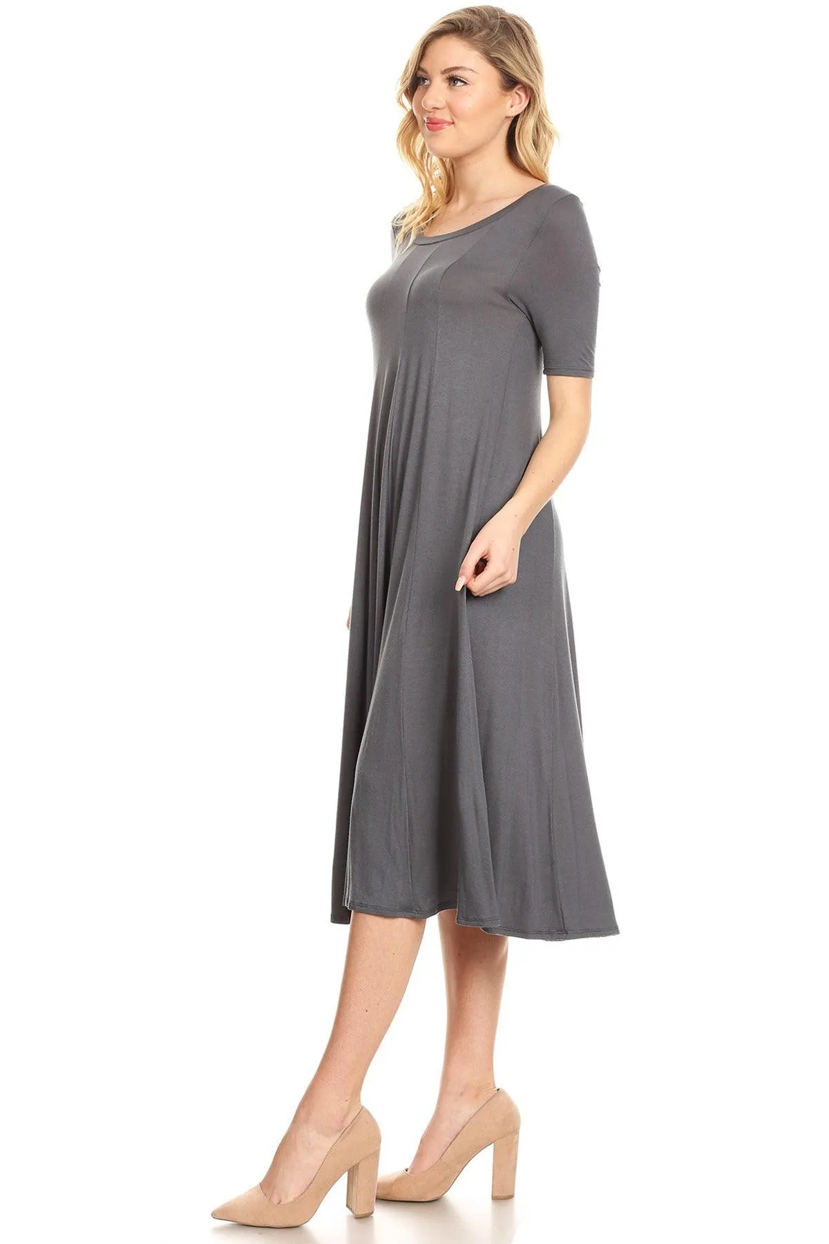 Women's A-Line Short Sleeve Jersey Knit Relaxed Fit Maternity Dress S-3XL