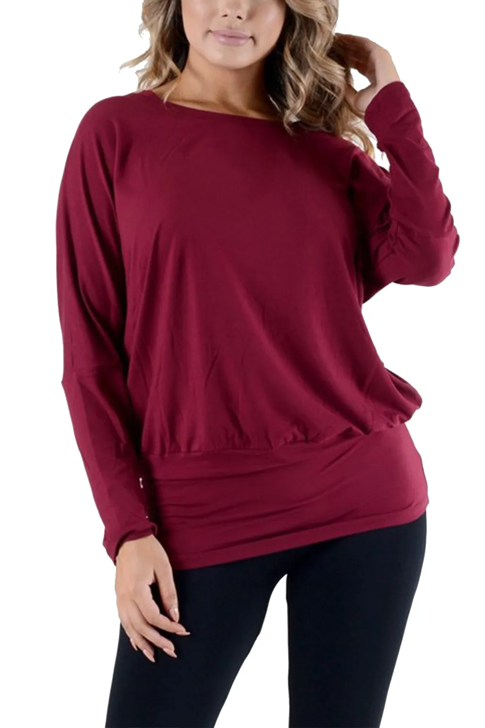 Womens Long Sleeve Batwing Dolman Top