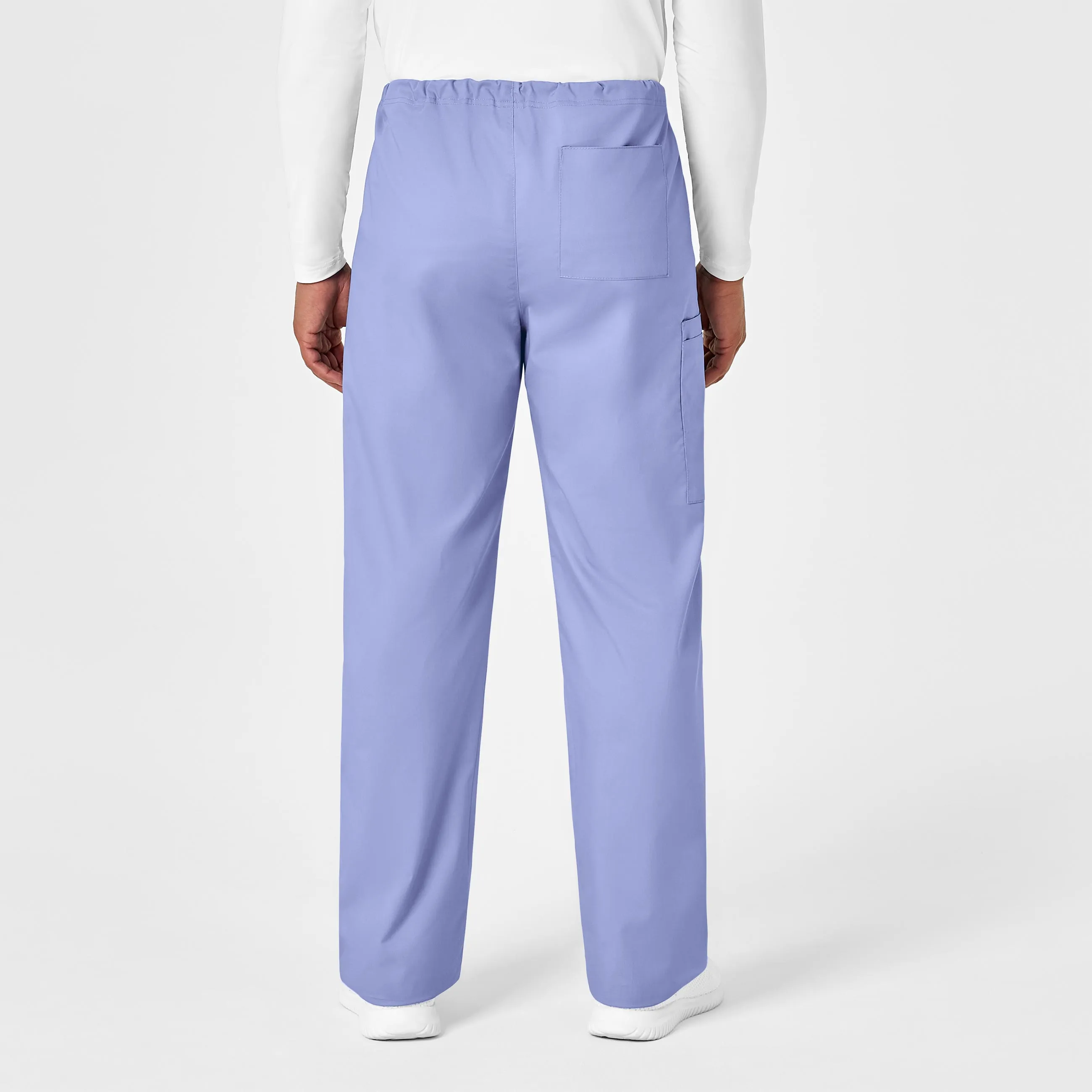 WonderWORK Unisex Drawstring Cargo Scrub Pant - Ceil Blue