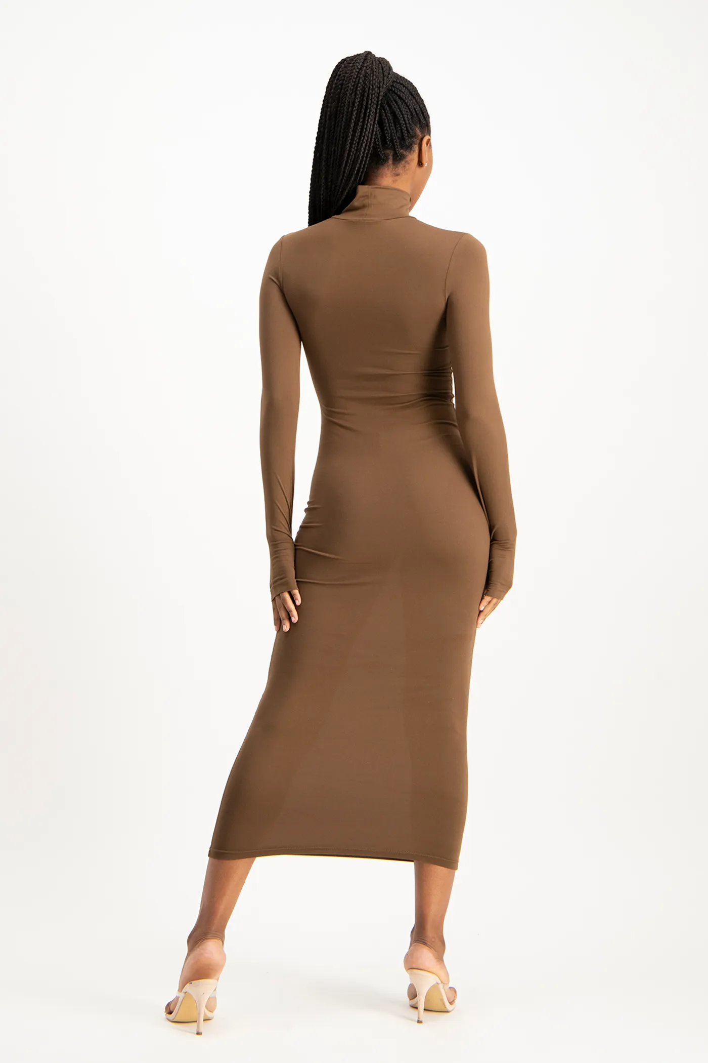 Yolanda Poloneck Bodycon Dress - Pinecone