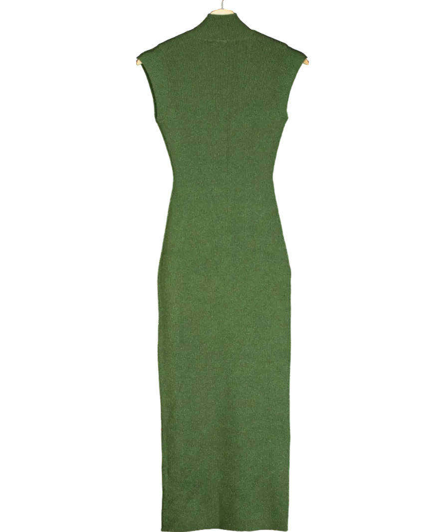 ZARA Green High-neck Knit Dress UK S